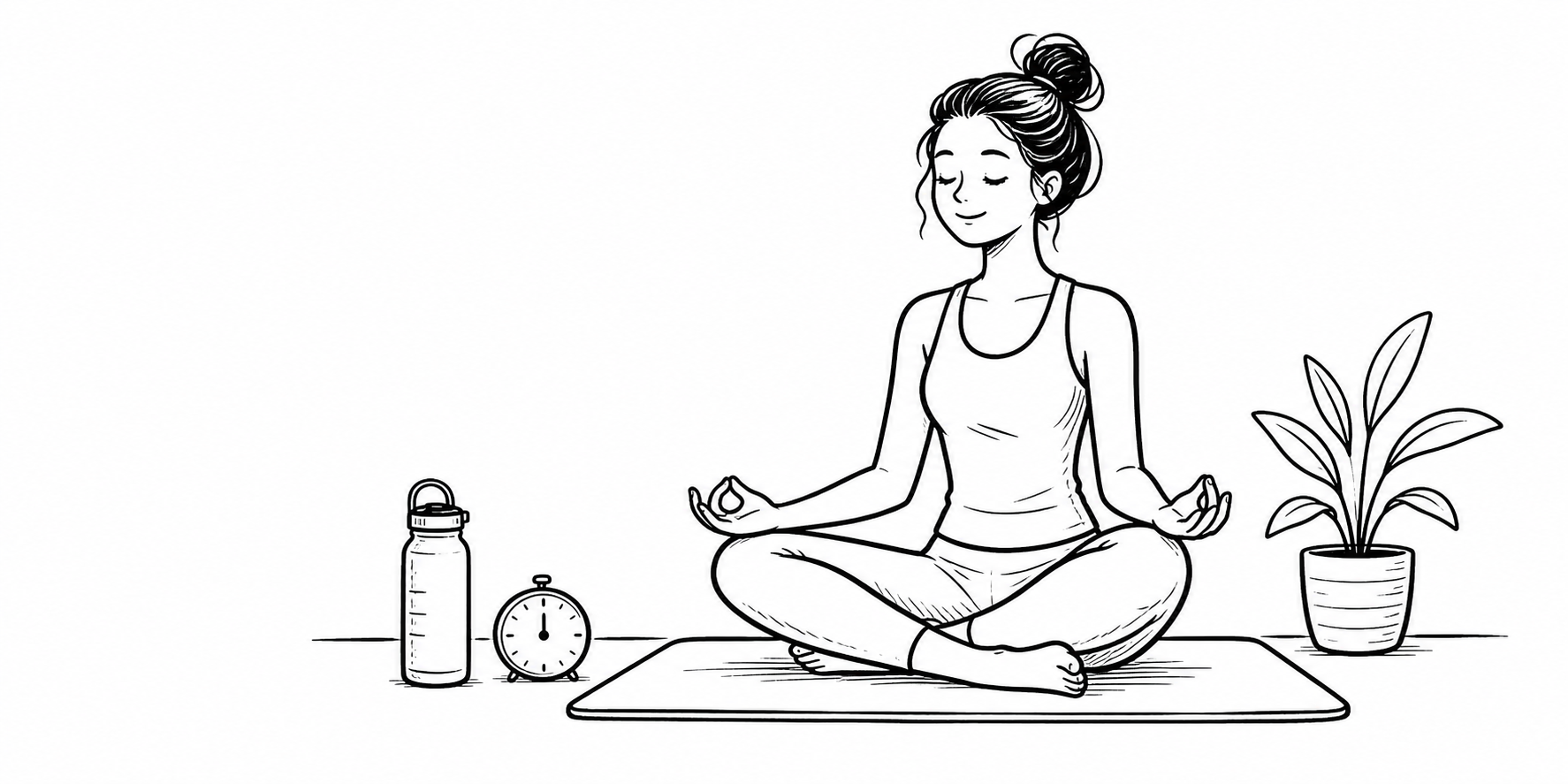 Line illustration of a calm break from a phone.